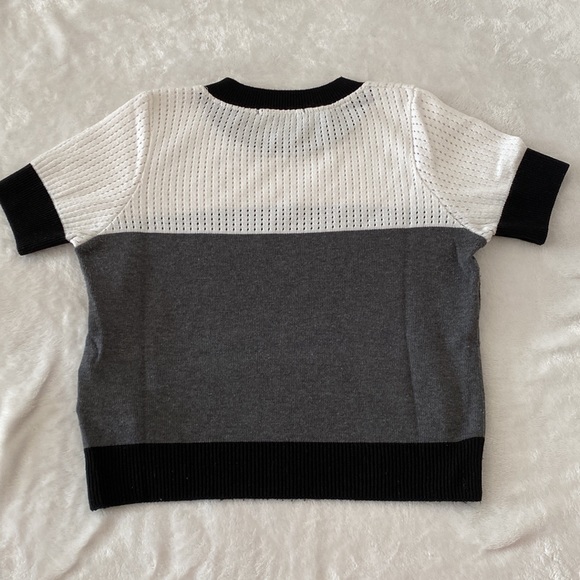 Colorblock short sleeve sweater top - Picture 3 of 3